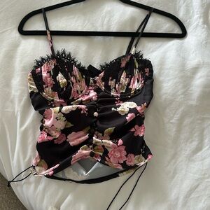For Love and Lemons Floral Crop Top